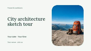 City architecture sketch tour presentation cover template · Horizontal photo dialogue