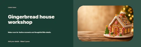 Gingerbread house workshop banner template