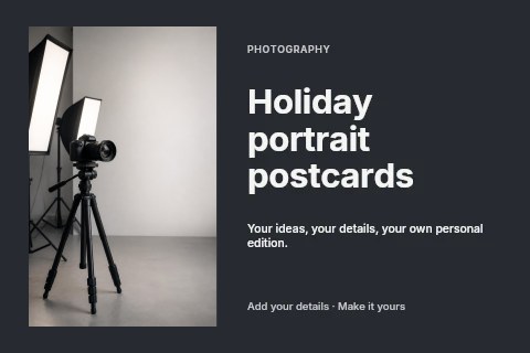 Holiday portrait postcards postcard template