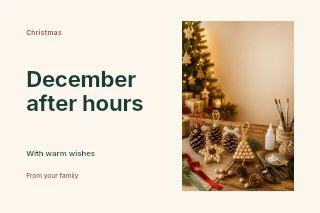 Christmas jazz evening photo layout postcard template · Horizontal photo dialogue