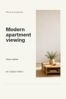 Modern apartment viewing book cover template · Split portrait