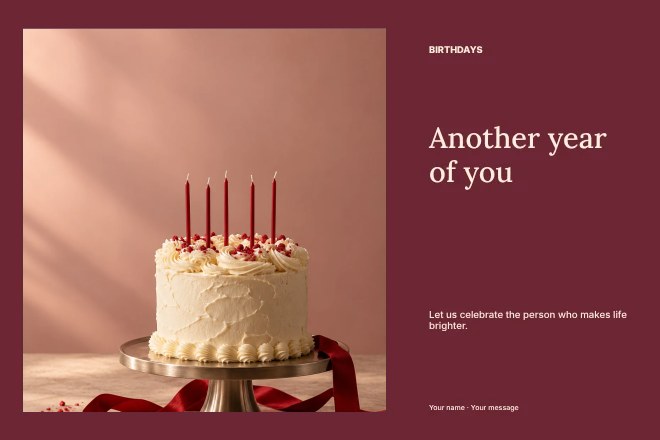 Birthday photo celebration postcard template