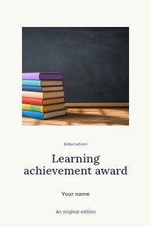 Learning achievement award book cover template · Picture window