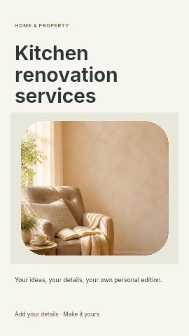 Kitchen renovation services instagram story template