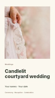 Candlelit courtyard wedding instagram story template · Gallery editorial