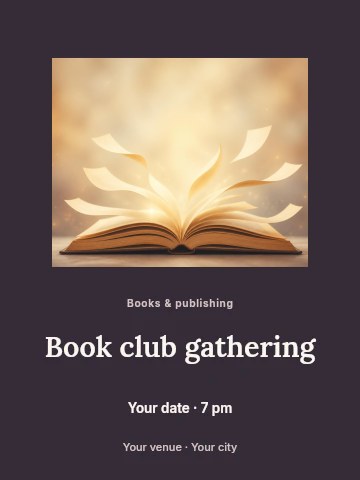 Book club gathering invitation template