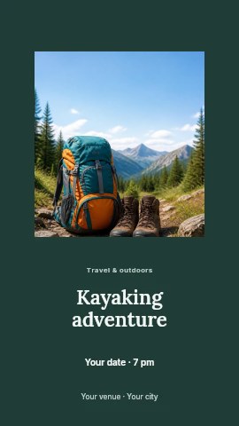 Kayaking adventure instagram story template