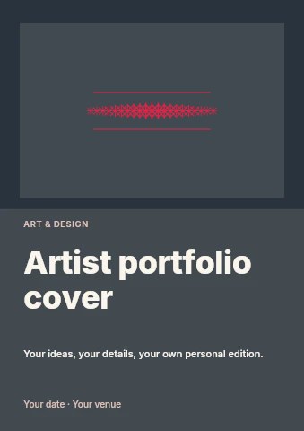 Fan divider · 21 motifs in a tapered in Artist portfolio cover flyer template
