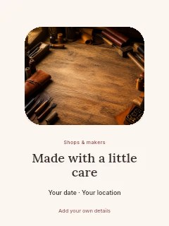 Leather crafting workspace with tools and materials in Handmade photo showcase · Picture window