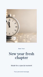 Silver clock showing one minute to midnight in New Year fresh chapter · Picture window