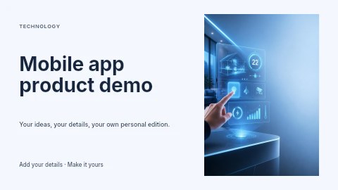 Mobile app product demo presentation cover template