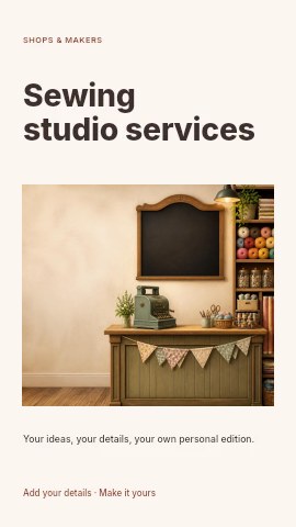Sewing studio services instagram story template