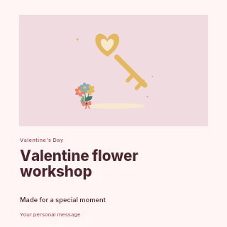 A golden love key and floral ribbon in Valentine flower workshop · Gallery editorial