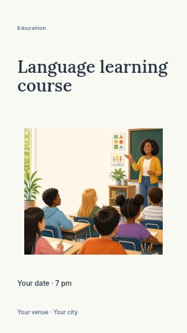 Language learning course instagram story template