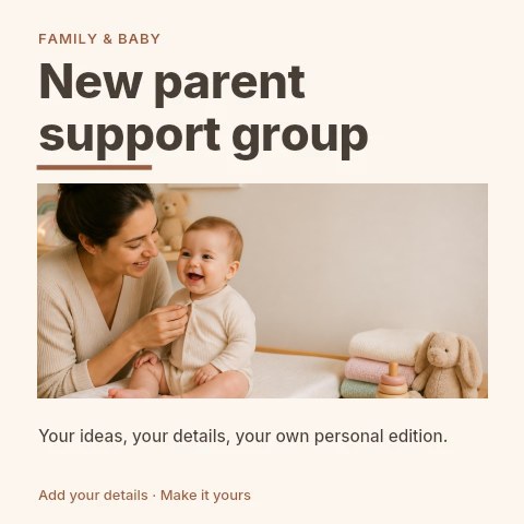 New parent support group social media post template