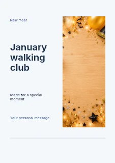 January walking club flyer template · Split portrait