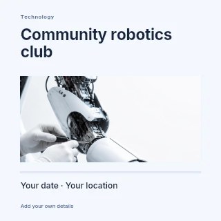 Technician assembling advanced robotic arm in Community robotics club · Title & photograph