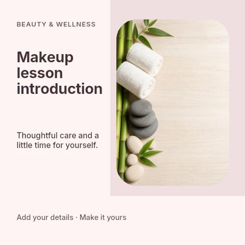 Makeup lesson introduction social media post template