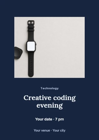 Creative coding evening flyer template
