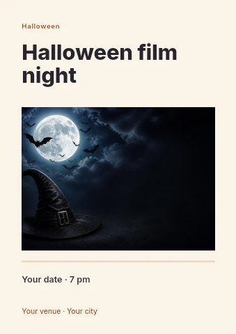 Halloween film night flyer template