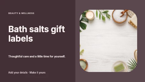 Bath salts gift labels youtube thumbnail template