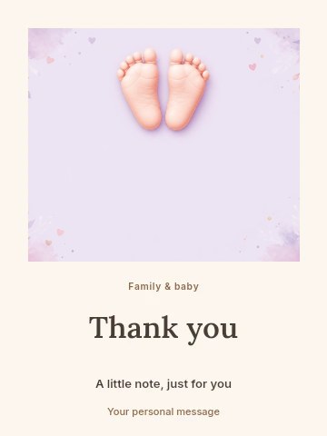 Baby naming celebration greeting card template