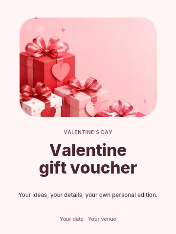 Valentine gift voucher poster template