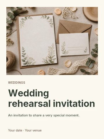 Wedding rehearsal invitation template