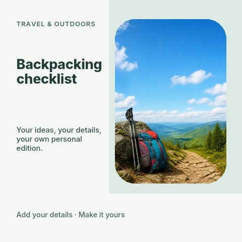 Backpacking checklist social media post template
