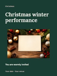 Christmas winter performance greeting card template · Modern programme