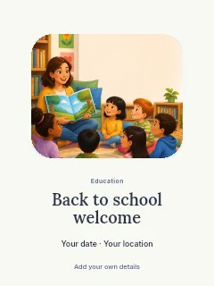Back to school welcome poster template · Picture window