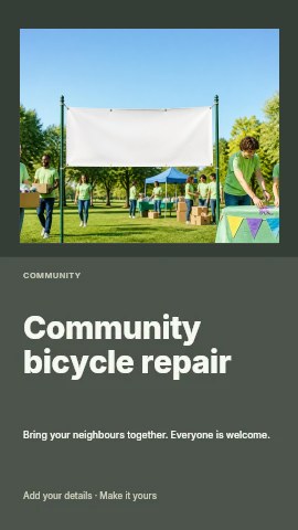 Community bicycle repair instagram story template