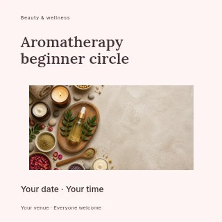 Aromatherapy beginner circle social media post template · Modern programme