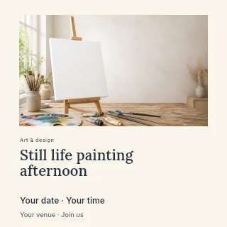 Still life painting afternoon social media post template · Gallery editorial