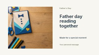 Father Day reading together presentation cover template · Horizontal photo dialogue