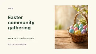 Easter community gathering presentation cover template · Horizontal photo dialogue