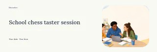 School chess taster session banner template · Horizontal photo dialogue