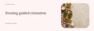 Evening guided relaxation banner template · Horizontal photo dialogue