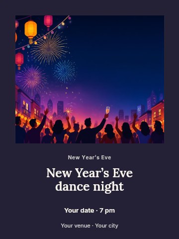 New Year’s Eve dance night poster template