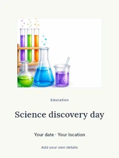 Science discovery day poster template · Picture window