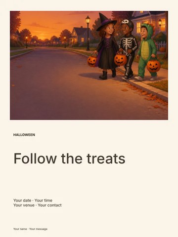 Trick or treat trail photo layout