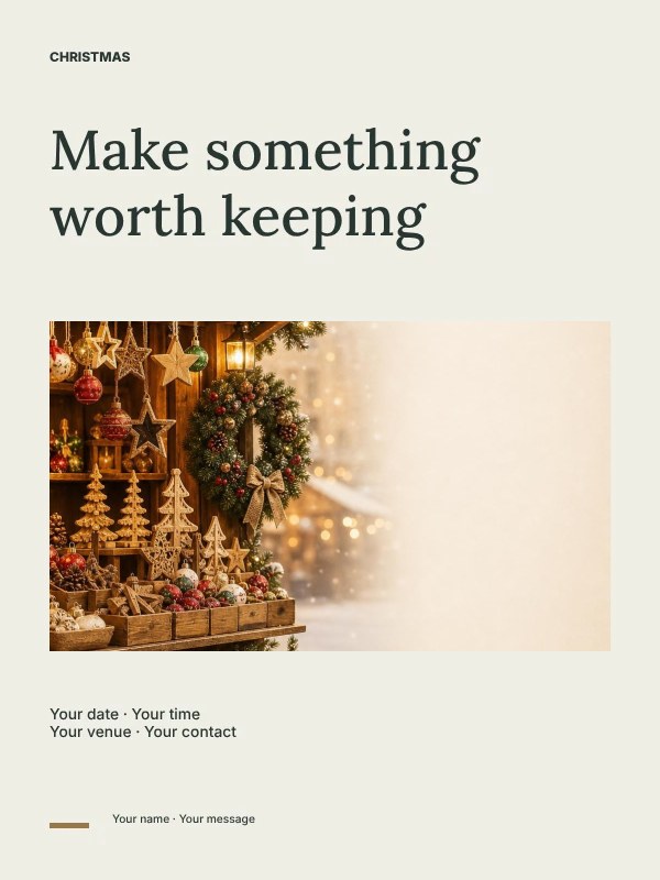 Christmas ornament workshop photo layout