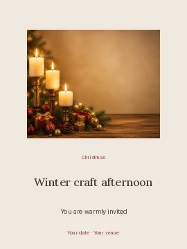 Winter craft afternoon · Picture window invitation template