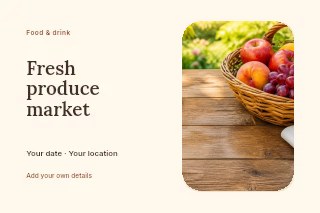 Wicker basket with mixed fresh fruit in Fresh produce market · Horizontal photo dialogue
