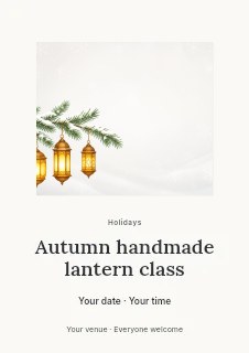 Autumn handmade lantern class flyer template · Picture window