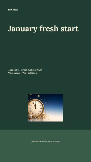 January fresh start · Ribbon instagram story template