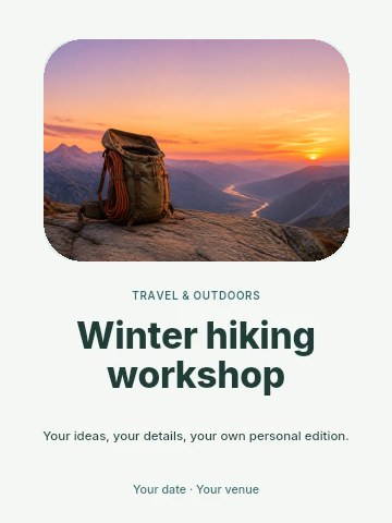 Winter hiking workshop invitation template