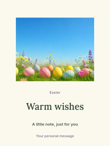 Easter flower workshop greeting card template