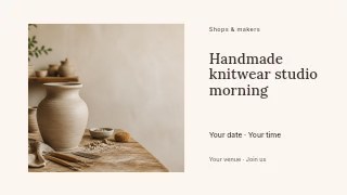 Handmade knitwear studio morning youtube thumbnail template · Horizontal photo dialogue