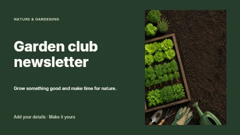 Garden club newsletter youtube thumbnail template